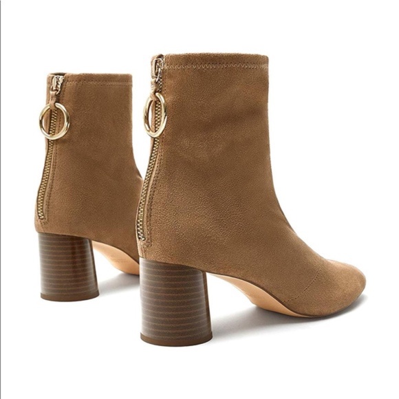NWT Zara Suede Booties Wood Heel - Picture 2 of 10
